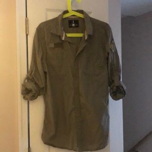 Jeans By Buffalo olive green casual button down